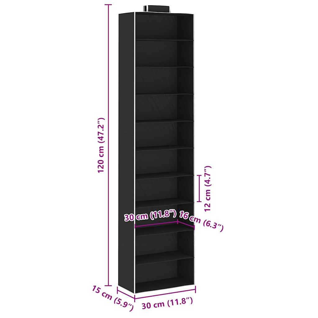 hængeopbevaring 2 stk. med 10 hylder stof