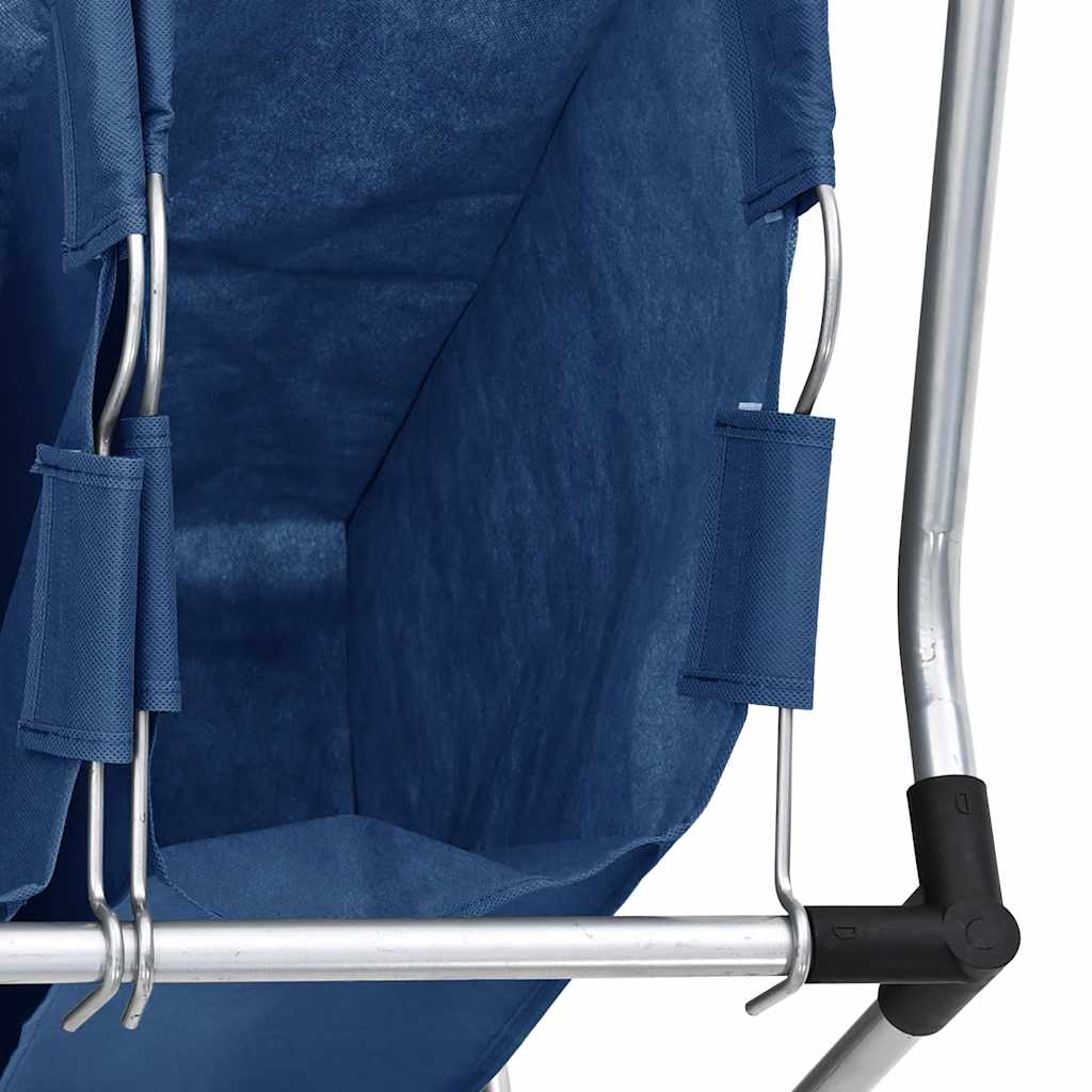 vasketøjskurv med 3 poser stål blå