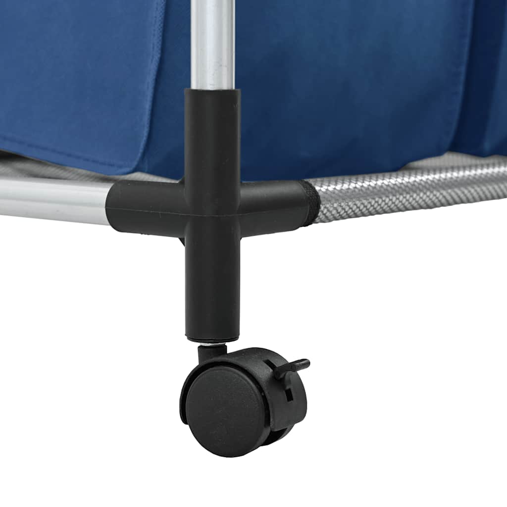 vasketøjskurv med 4 poser stål blå