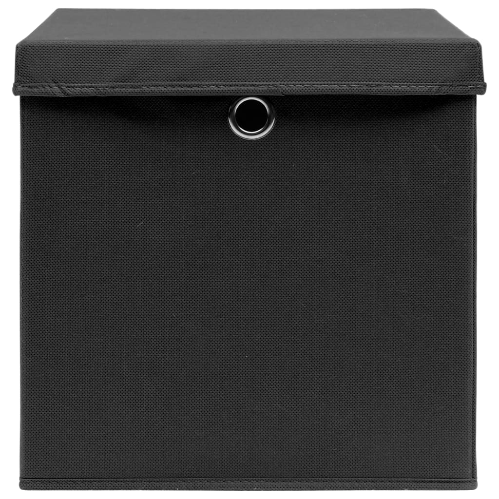 opbevaringskasser med låg 10 stk. 32x32x32 stof sort