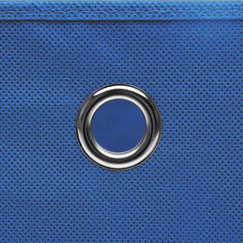 opbevaringskasser med låg 10 stk. 32x32x32 stof blå