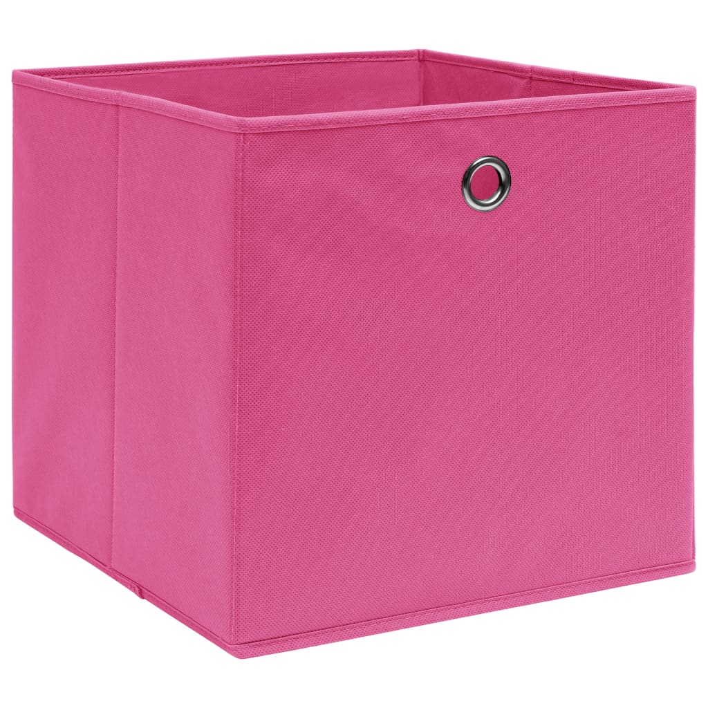 opbevaringskasser 4 stk. 32x32x32 stof pink