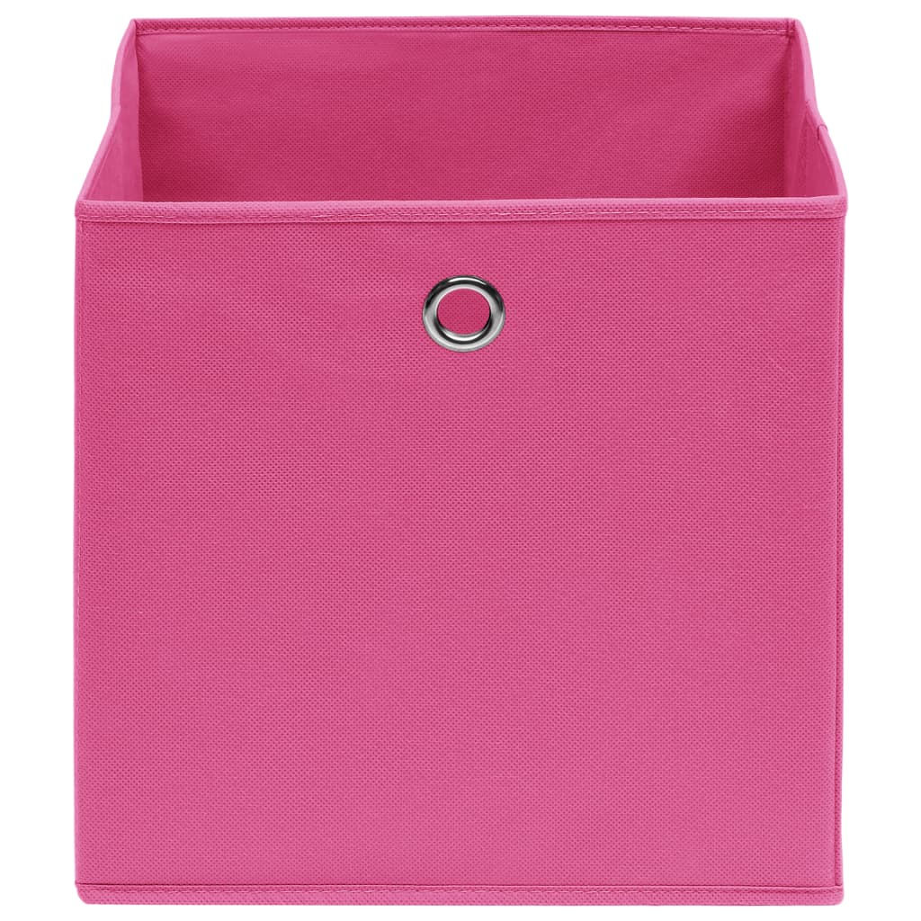 opbevaringskasser 10 stk. 32x32x32 stof pink