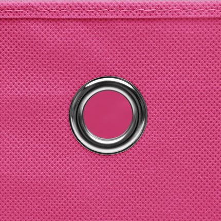 opbevaringskasser 10 stk. 32x32x32 stof pink