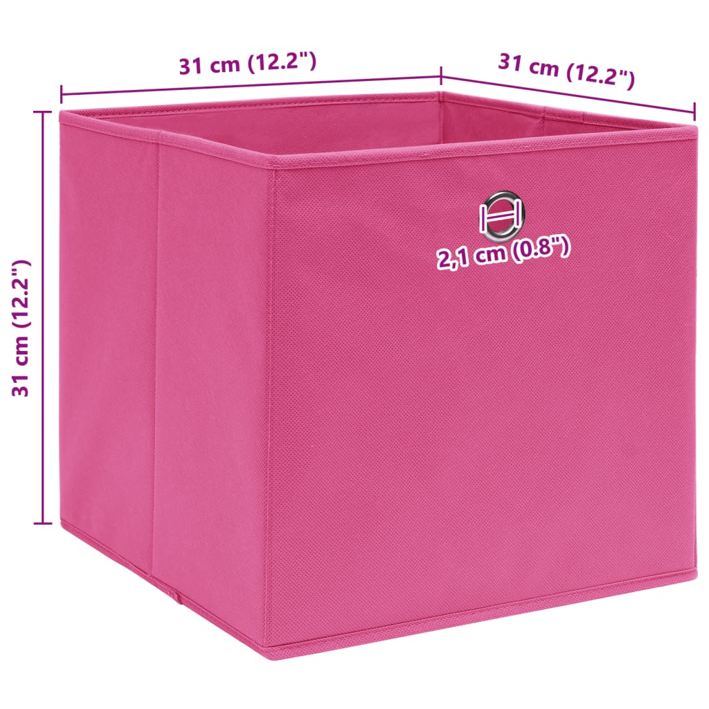 opbevaringskasser 10 stk. 32x32x32 stof pink