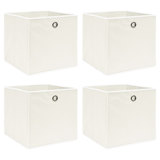 opbevaringskasser 4 stk. 32x32x32 stof hvid