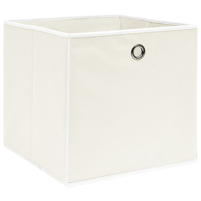 opbevaringskasser 10 stk. 32x32x32 stof hvid