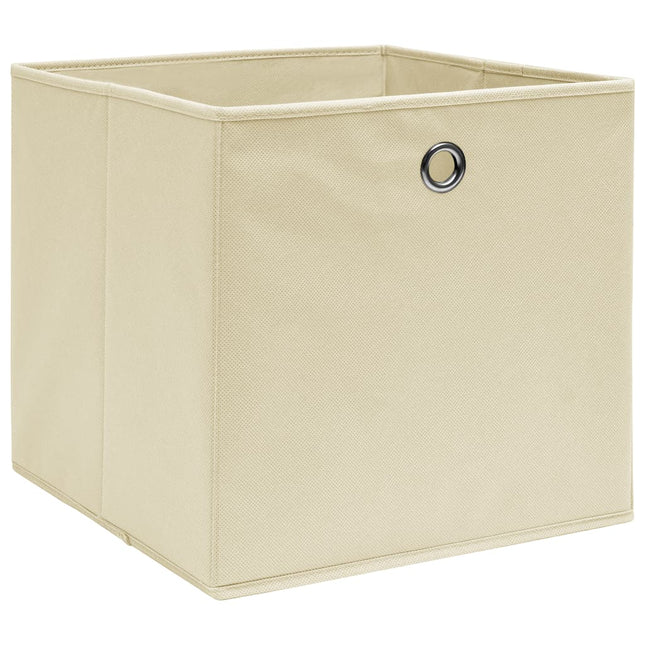opbevaringskasser 4 stk. 32x32x32 stof cremefarvet