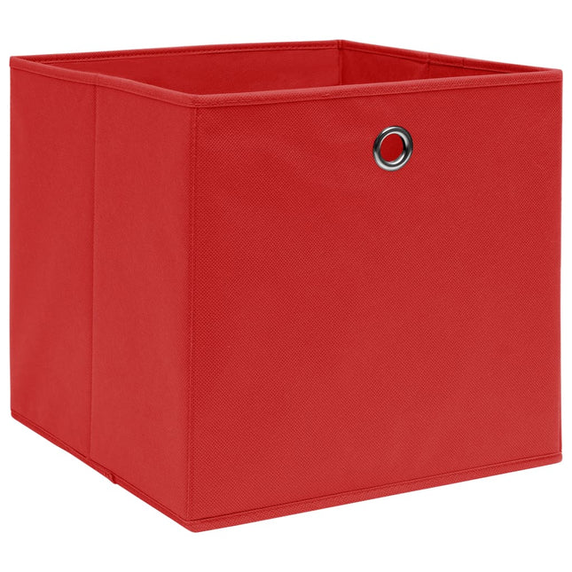 opbevaringskasser 10 stk. 32x32x32 stof rød