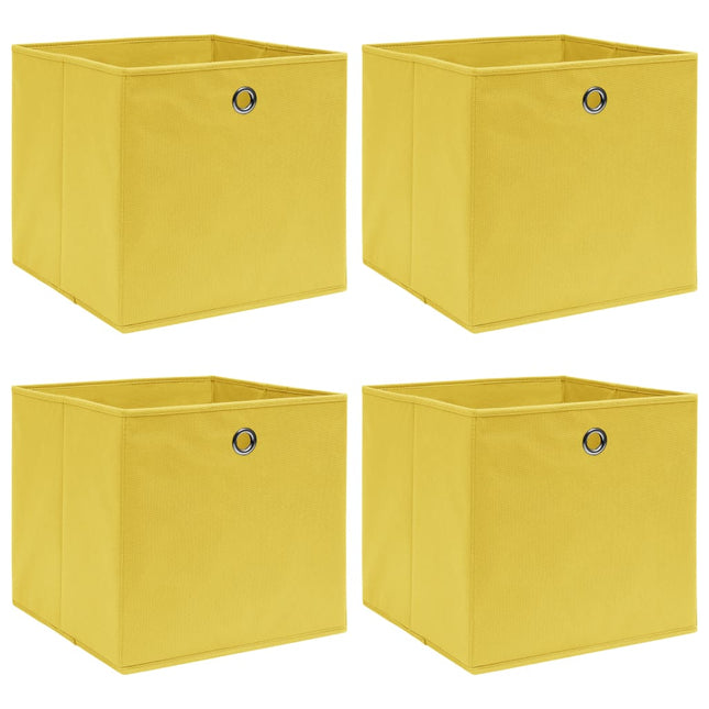 opbevaringskasser 4 stk. 32x32x32 stof gul