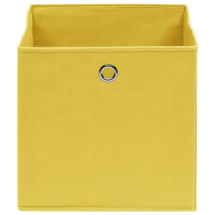 opbevaringskasser 10 stk. 32x32x32 stof gul