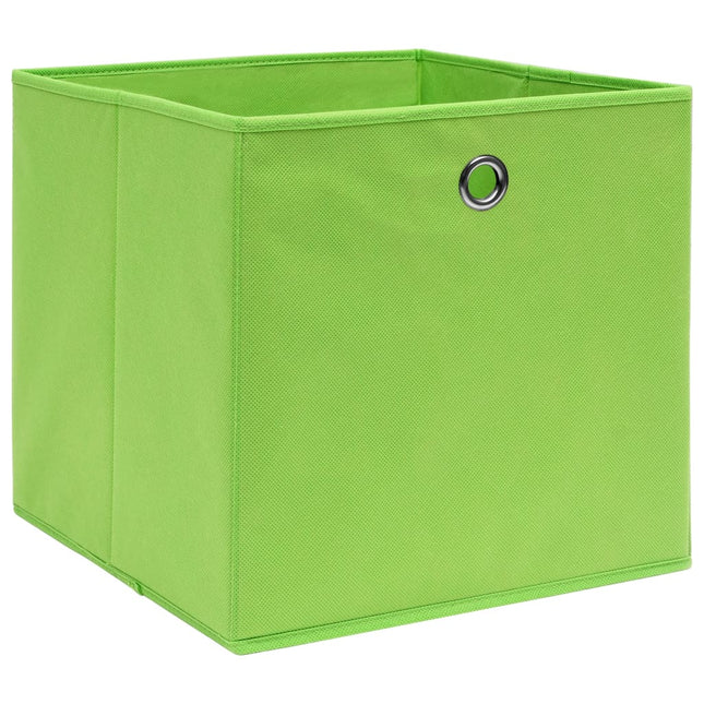 opbevaringskasser 10 stk. 32x32x32 stof grøn