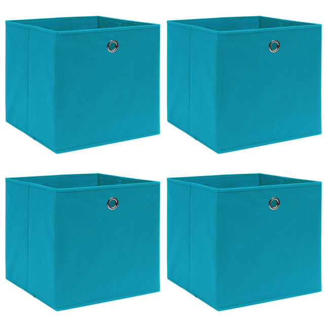 opbevaringskasser 4 stk. 32x32x32 stof babyblå