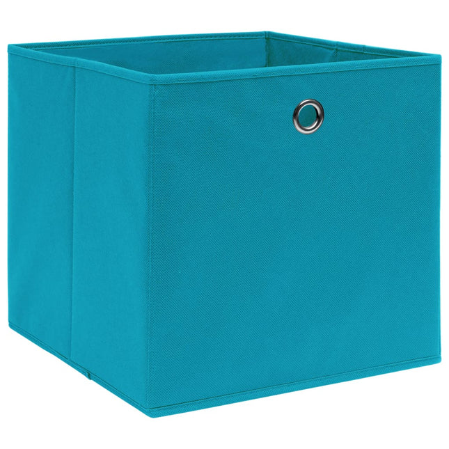 opbevaringskasser 10 stk. 32x32x32 stof babyblå