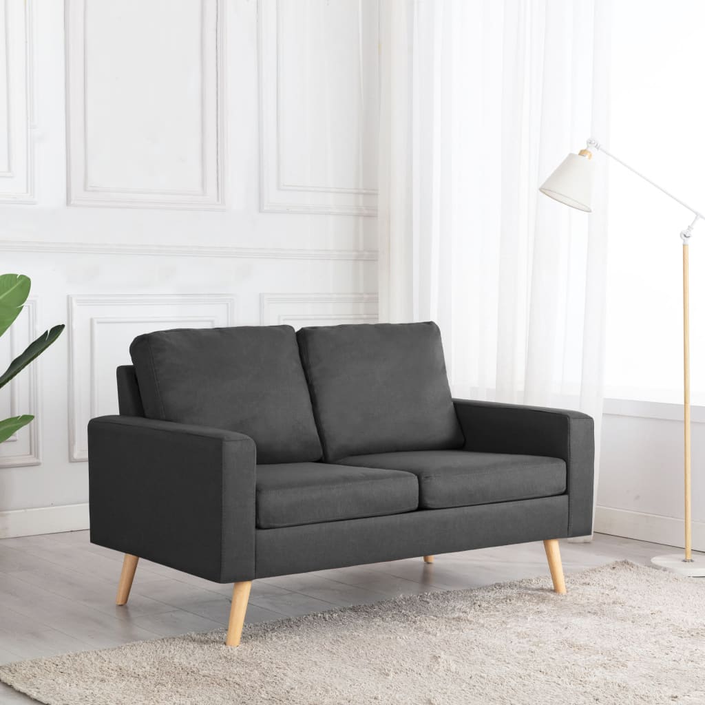2-personers sofa stof mørkegrå billede