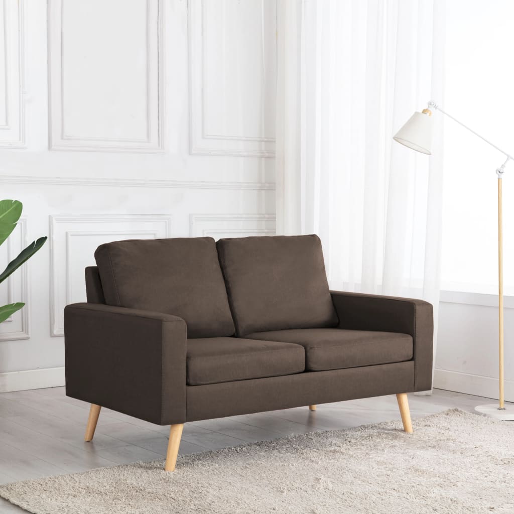 2-personers sofa stof brun billede