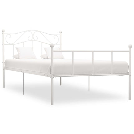sengestel 90x200 cm metal hvid