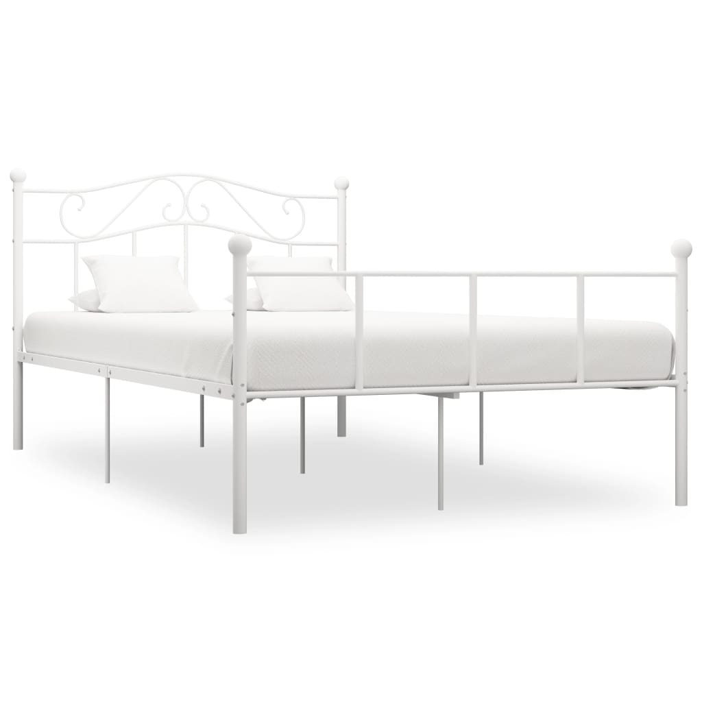 sengestel 140x200 cm metal hvid