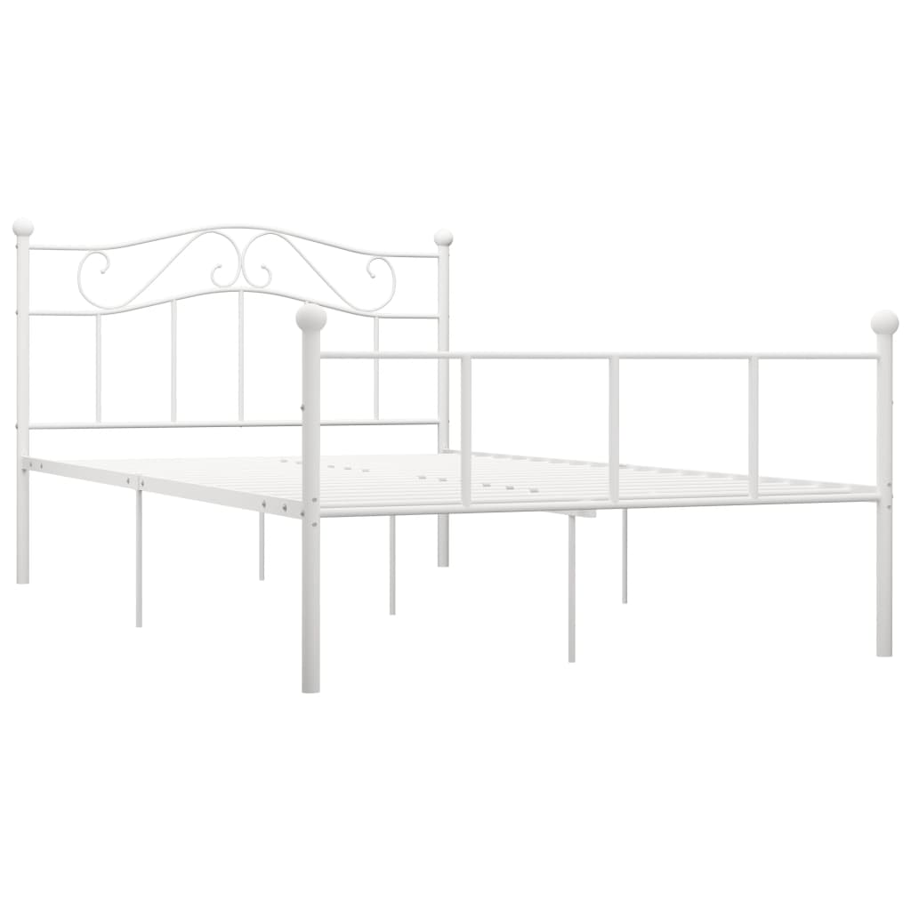 sengestel 140x200 cm metal hvid
