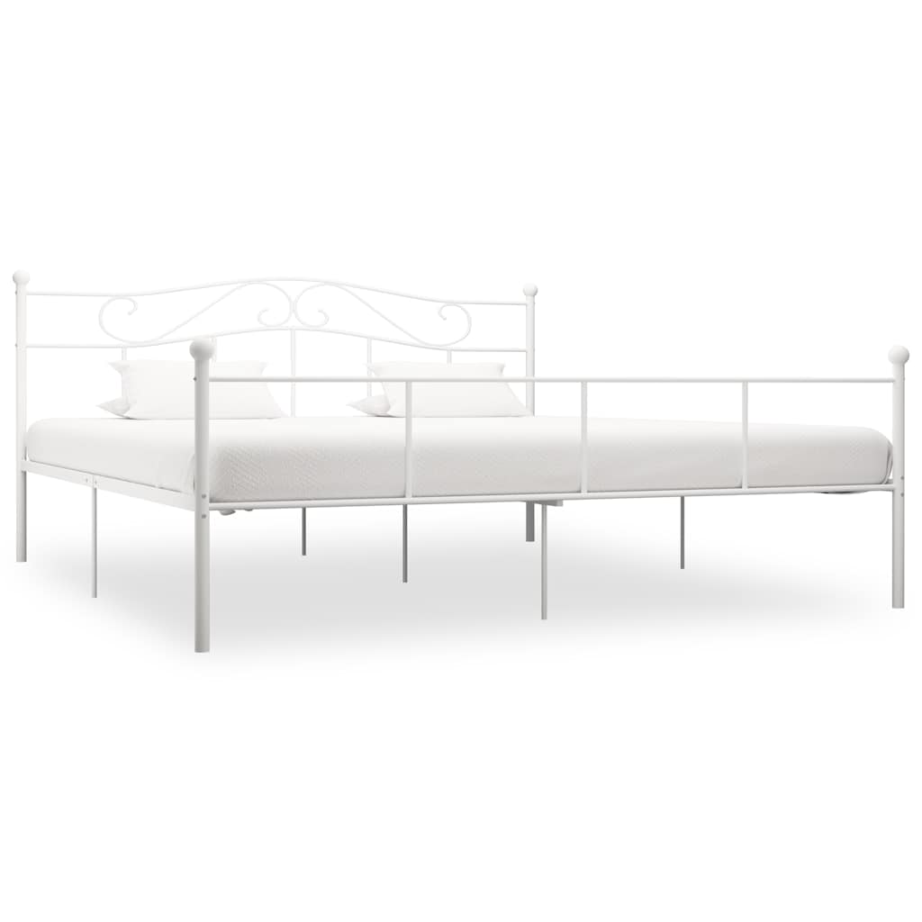 sengestel 180x200 cm metal hvid