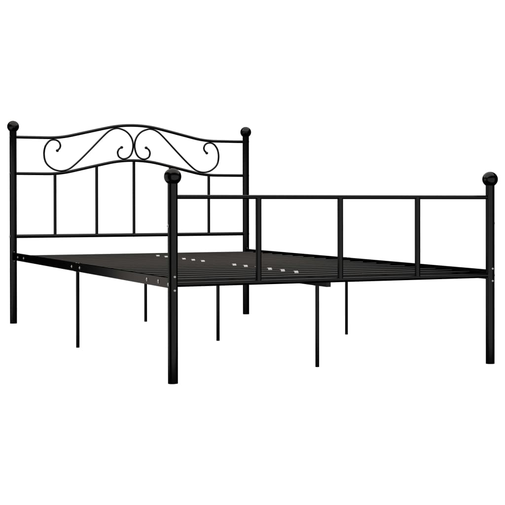 sengestel 140x200 cm metal sort