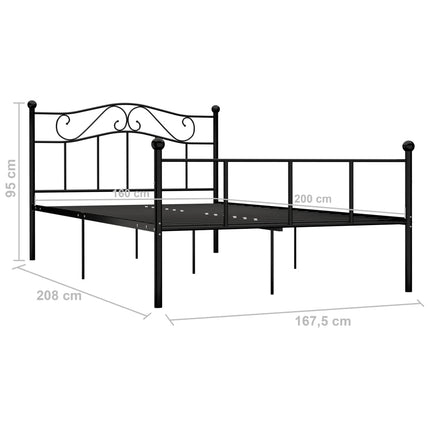 sengestel 160x200 cm metal sort