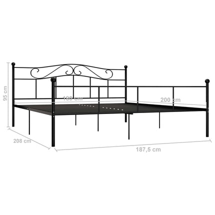 sengestel 180x200 cm metal sort