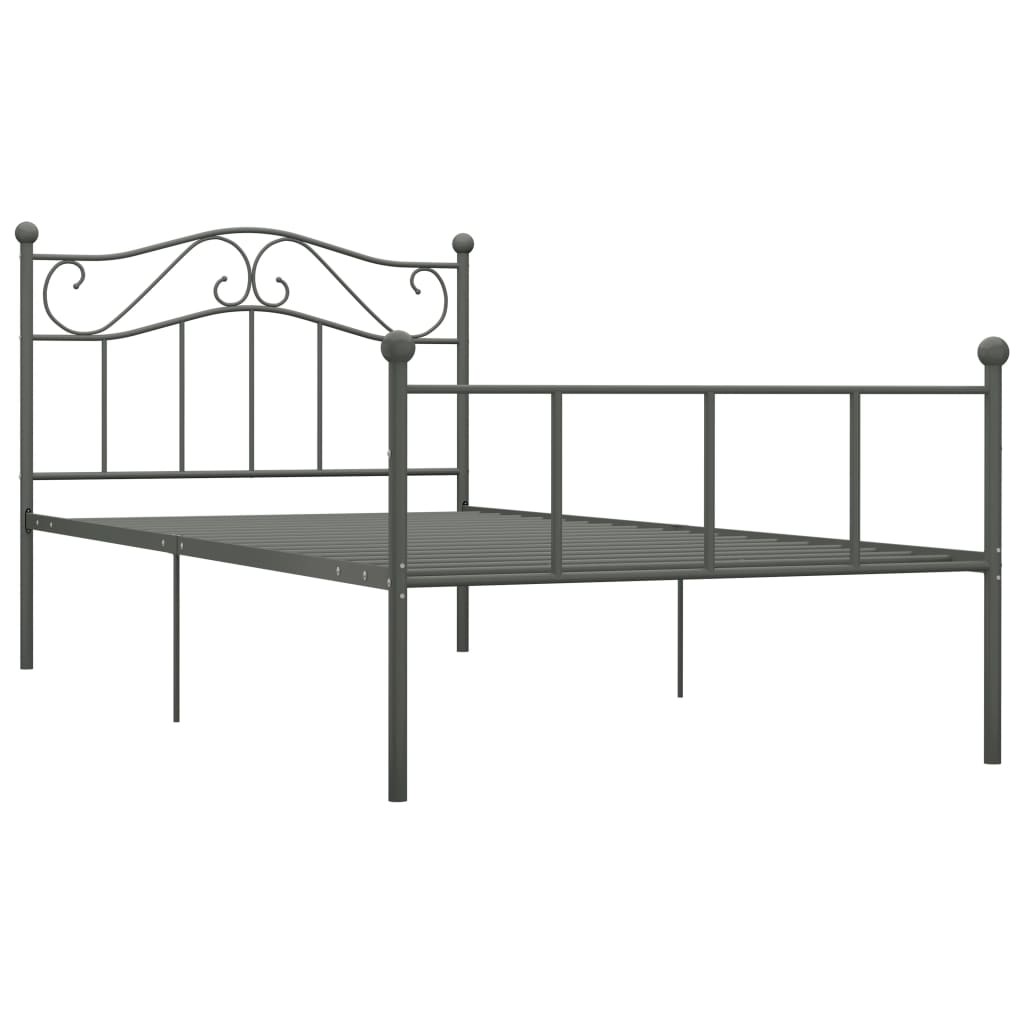 sengestel 100x200 cm metal grå