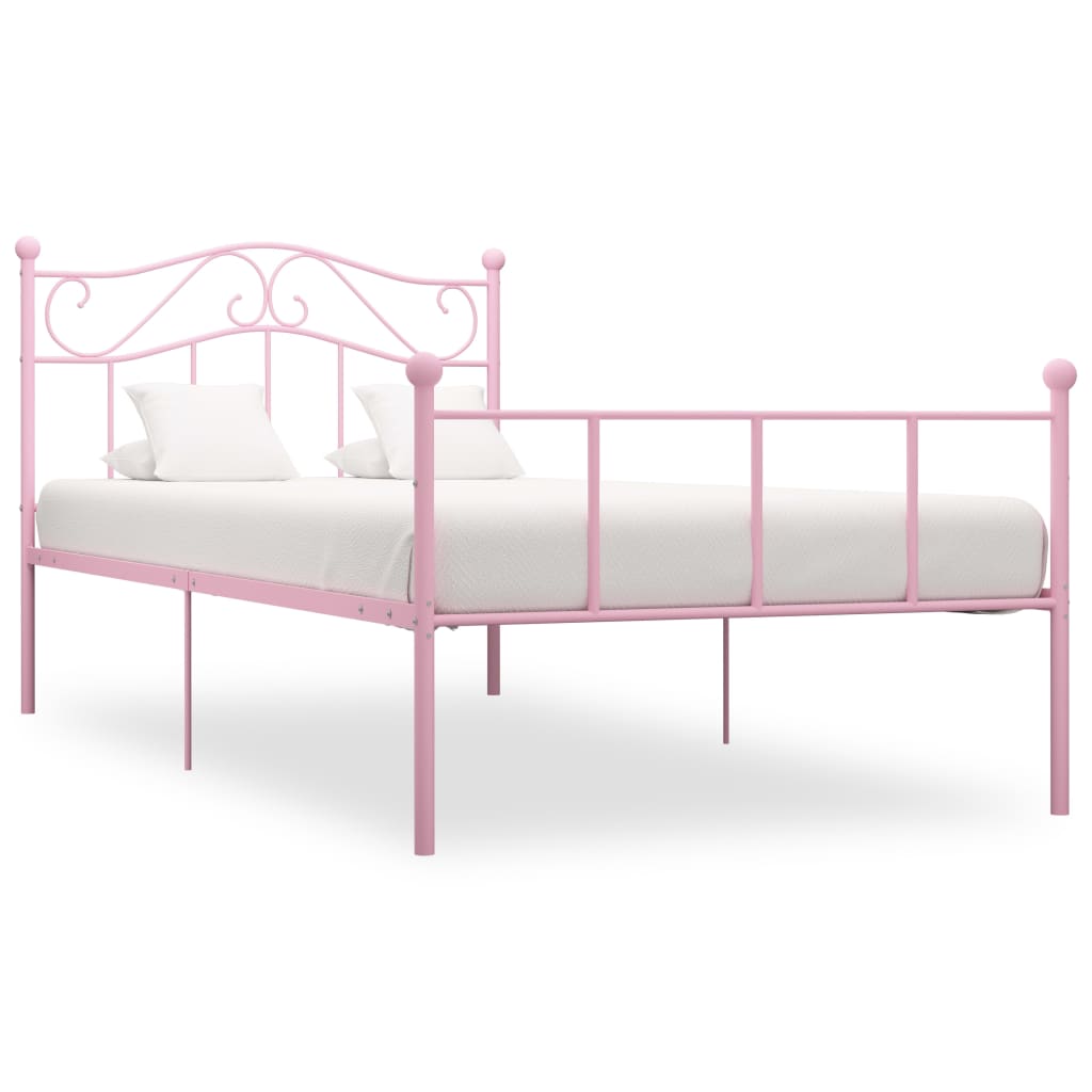 sengestel 90x200 cm metal pink