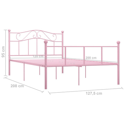 sengestel 120x200 cm metal pink