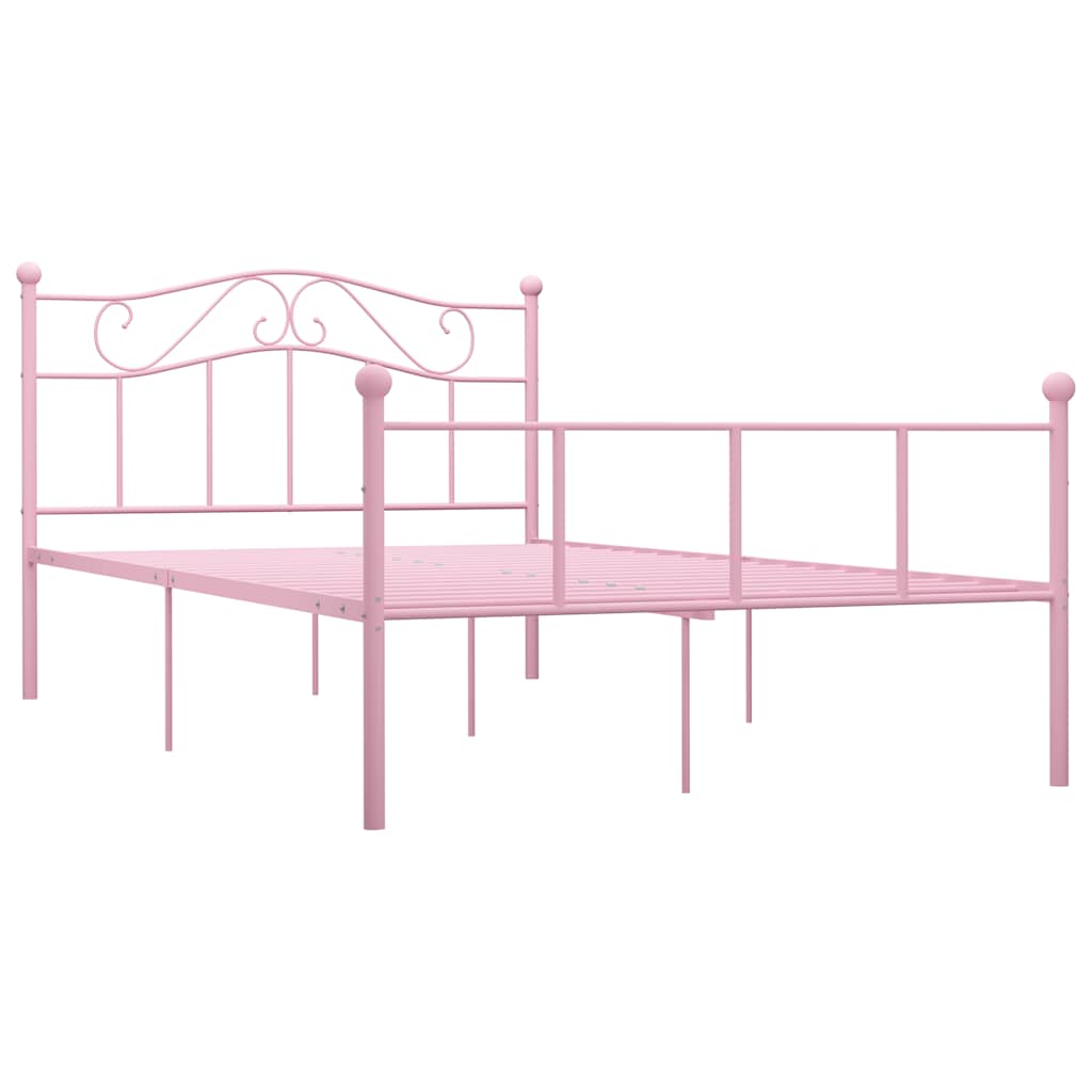 sengestel 140x200 cm metal pink
