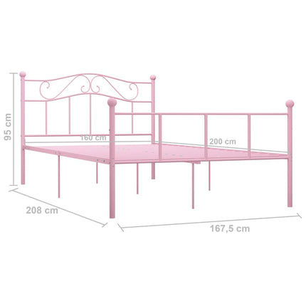 sengestel 160x200 cm metal pink