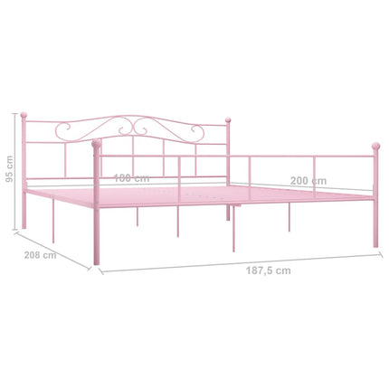 sengestel 180x200 cm metal pink