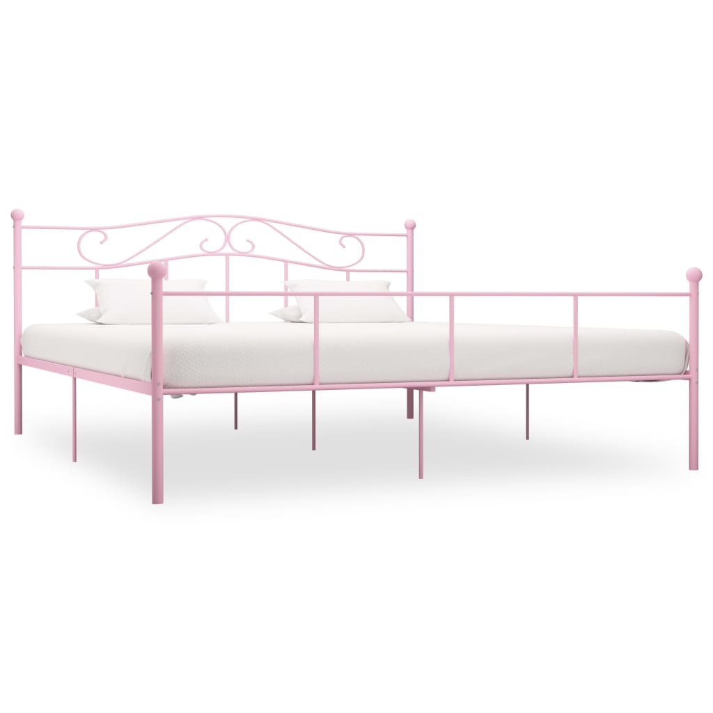 sengestel 200x200 cm metal pink