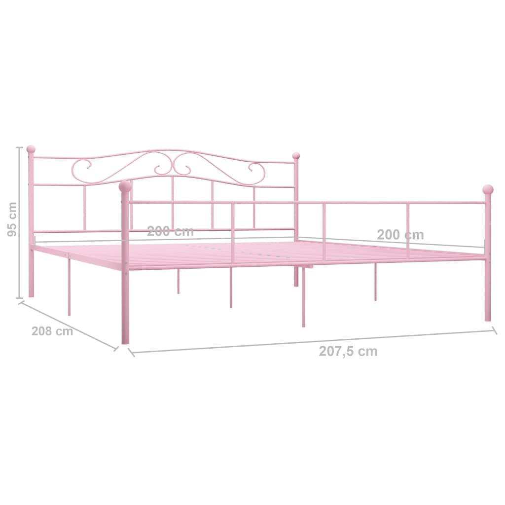 sengestel 200x200 cm metal pink