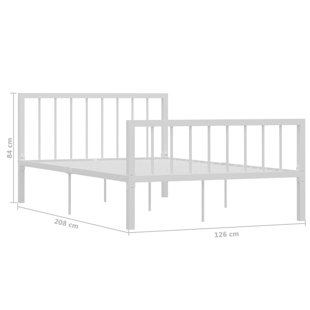 sengestel 120x200 cm metal hvid