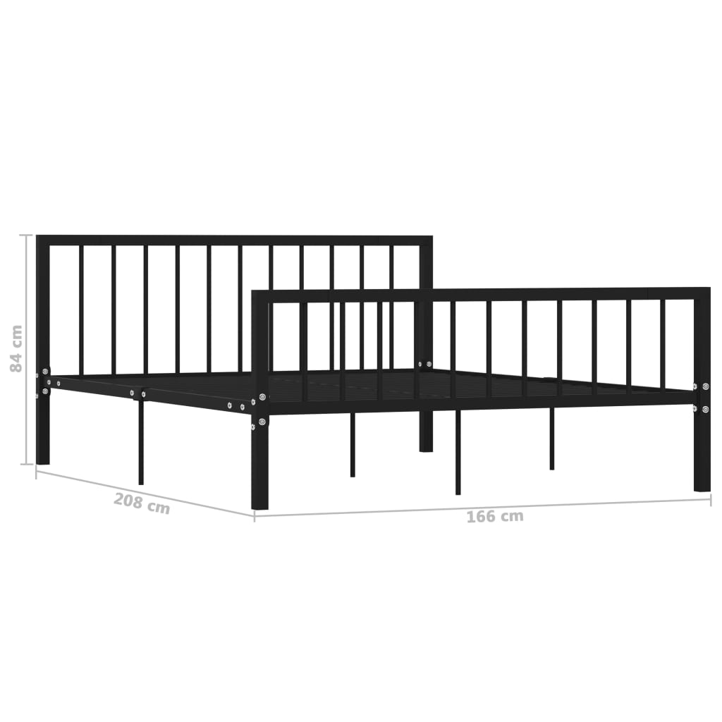 sengestel 160x200 cm metal sort