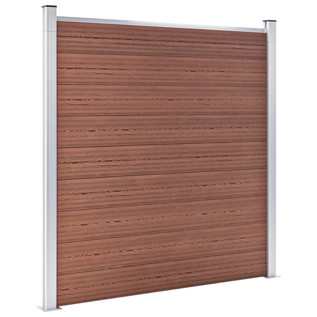 hegnssæt 9 firkantede + 1 skrå 1657 x 186 WPC brun