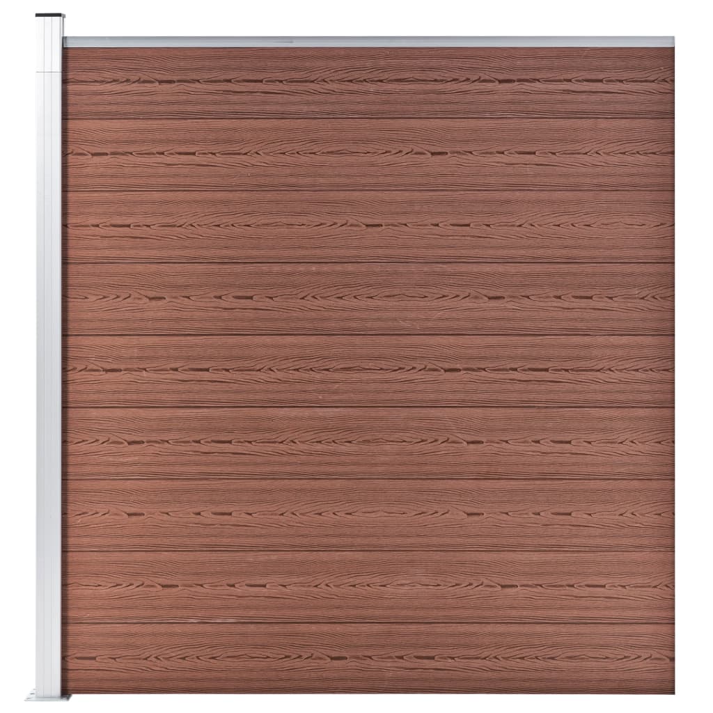 hegnssæt 9 firkantede + 1 skrå 1657 x 186 WPC brun
