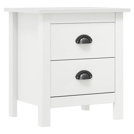 sengebord Hill 2 stk. 46x35x49,5 cm massivt fyrretræ hvid
