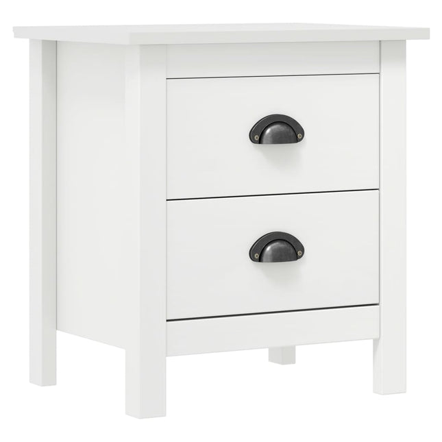 sengebord Hill 2 stk. 46x35x49,5 cm massivt fyrretræ hvid