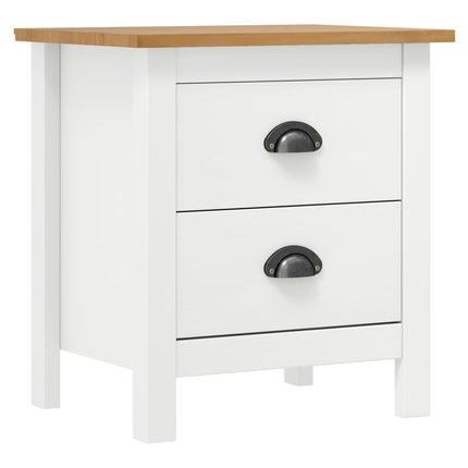 sengebord Hill 2 stk. 46x35x49,5 cm massivt fyrretræ hvid