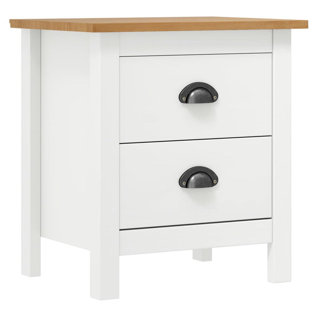 sengebord Hill 2 stk. 46x35x49,5 cm massivt fyrretræ hvid