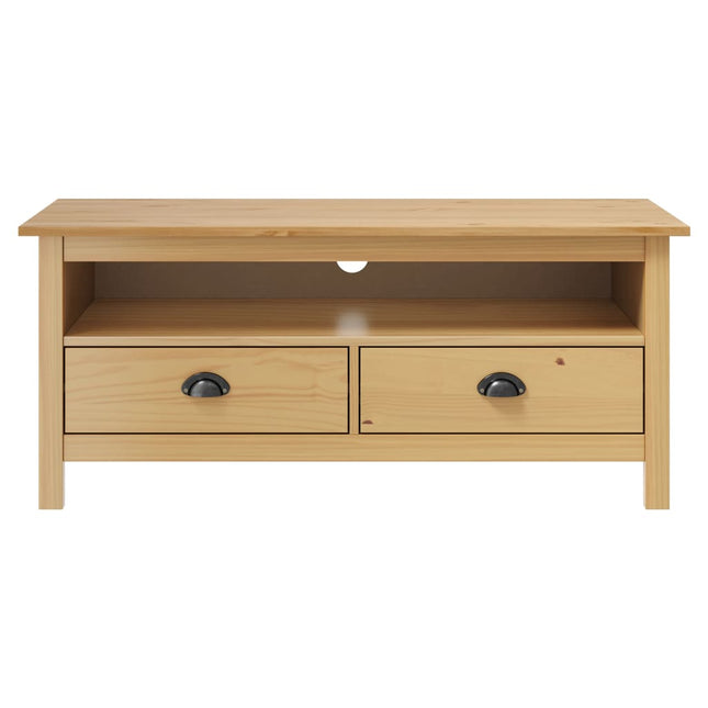 tv-bord Hill 110x40x47 cm massivt fyrretræ honningbrun