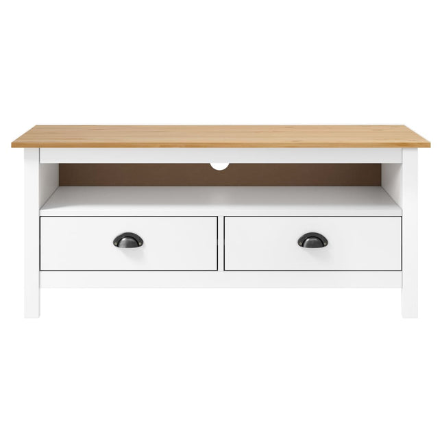 tv-bord Hill 110x40x47 cm massivt fyrretræ hvid