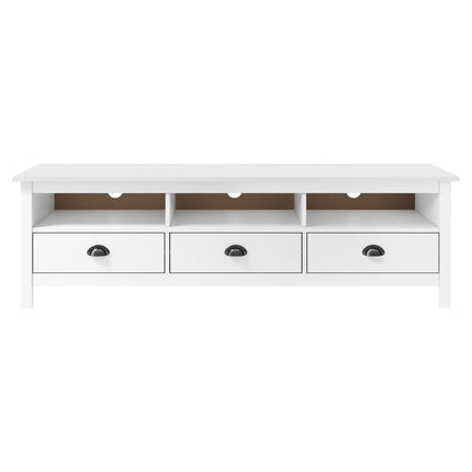 tv-bord Hill 158x40x47 cm massivt fyrretræ hvid