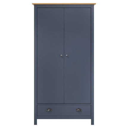 klædeskab med 2 låger Hill 89x50x170 cm massivt fyrretræ grå