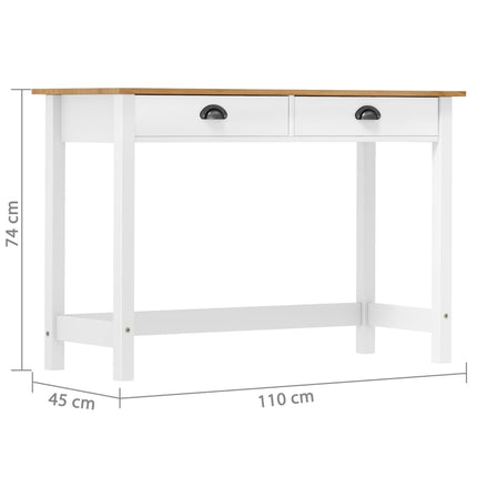 konsolbord Hill med 2 skuffer 110x45x74 cm massivt fyrretræ