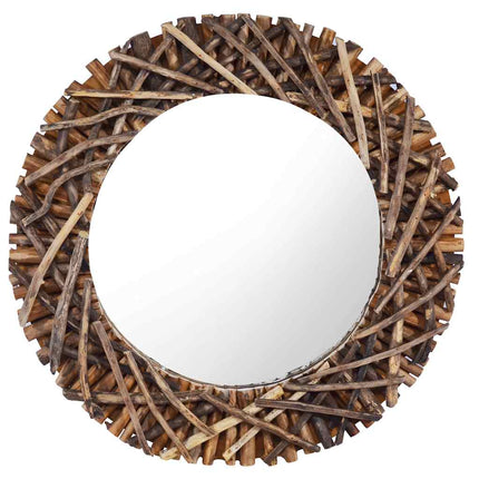 vægspejl 60 cm teak rund
