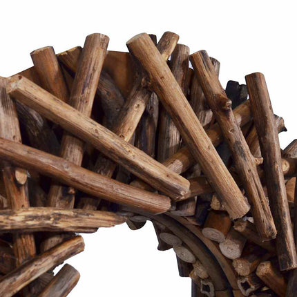 vægspejl 60 cm teak rund
